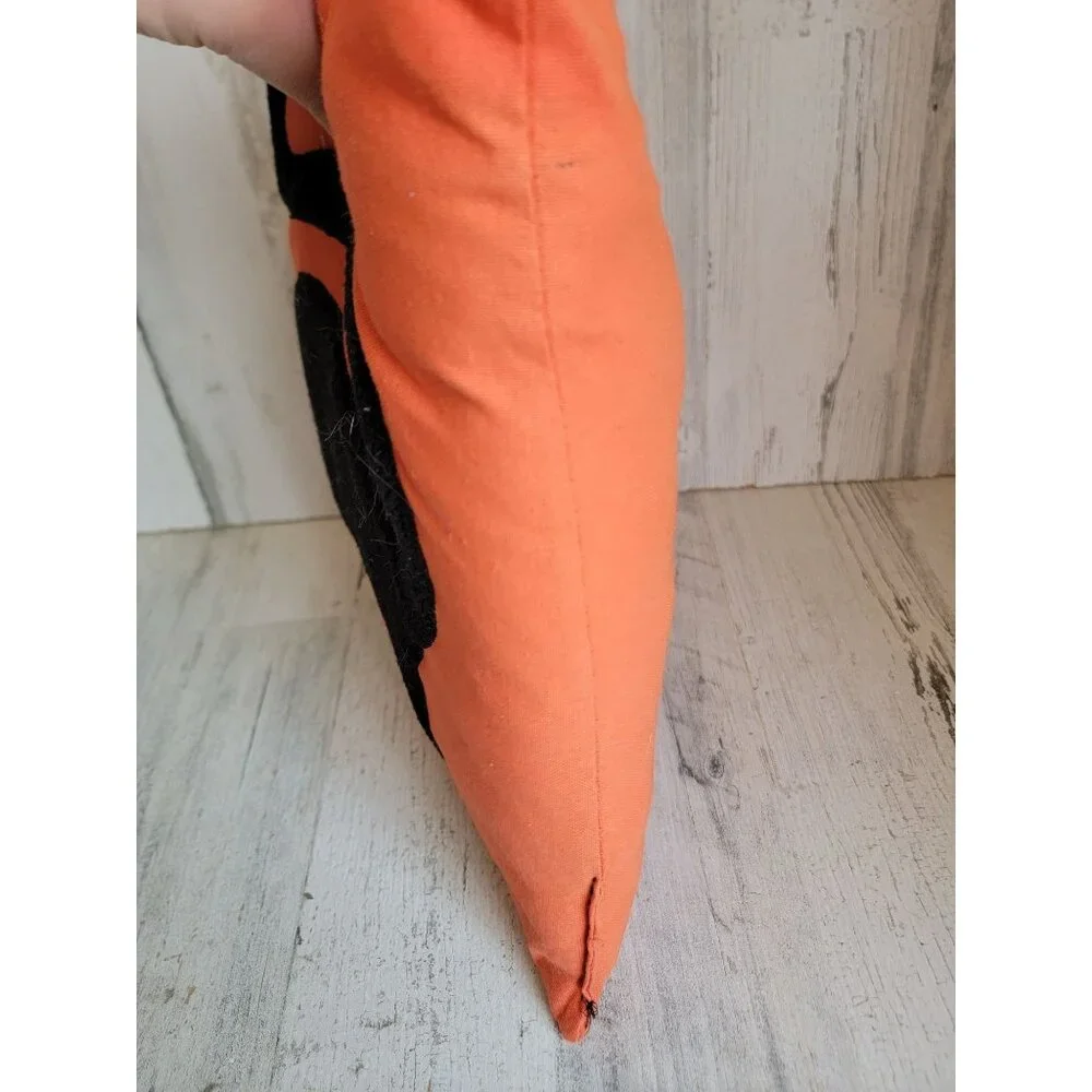 Halloween orange black cat pillow‎ home decor accessory